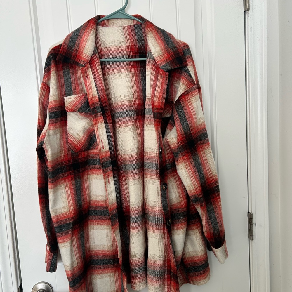 Red and Black Plaid Jacket